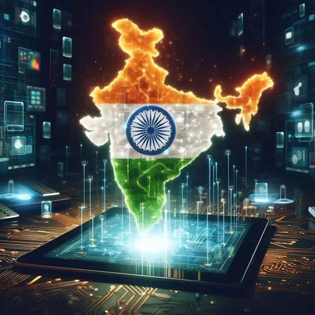 Digital India map emerging symbolizing AI transformation across sectors