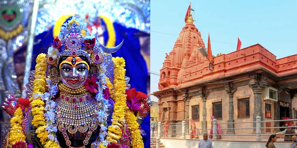 Harsiddhi Mata Mandir temple complex and deity idol in Ujjain