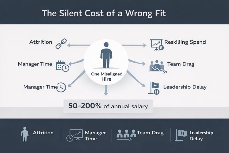 Business impact of career misalignment and wrong hiring
