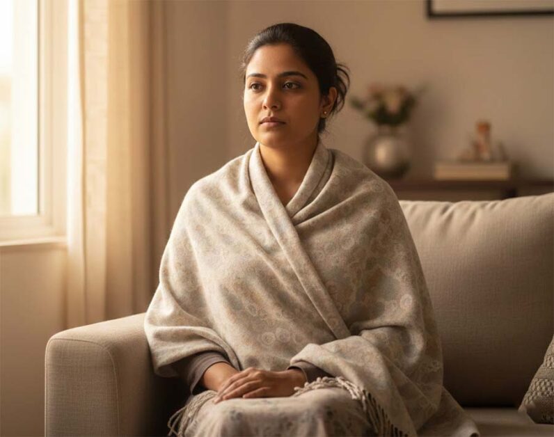 Woman recovering after safe abortion care at home