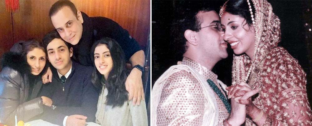 Nikhil Nanda with Shweta Bachchan and family