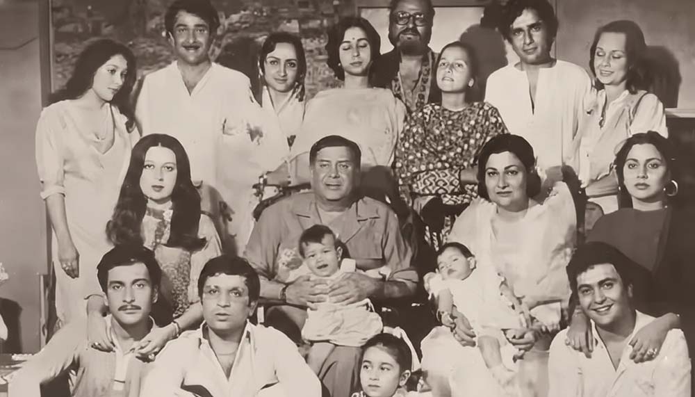 Multi-generation Kapoor family portrait with elders and children