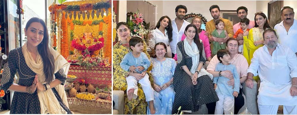 Kapoor family celebrating Ganesh Chaturthi at home