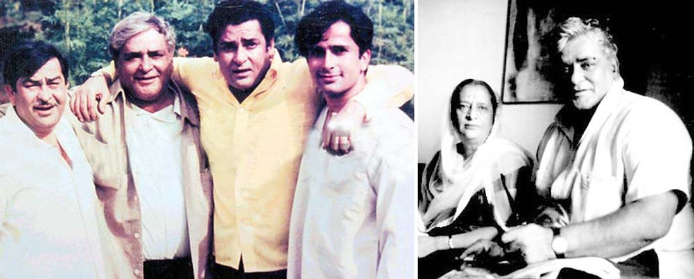 Prithviraj Kapoor with Ramsarni and sons