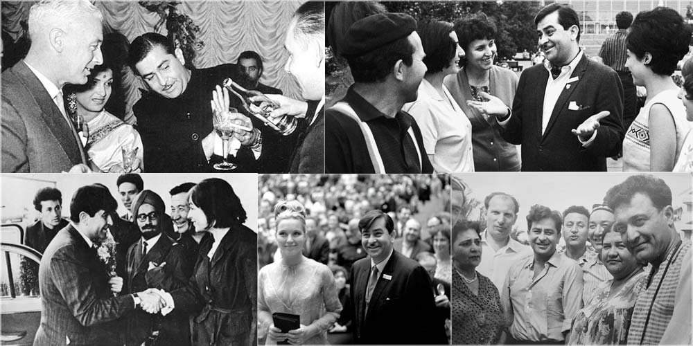 Raj Kapoor receiving red carpet welcome Russia