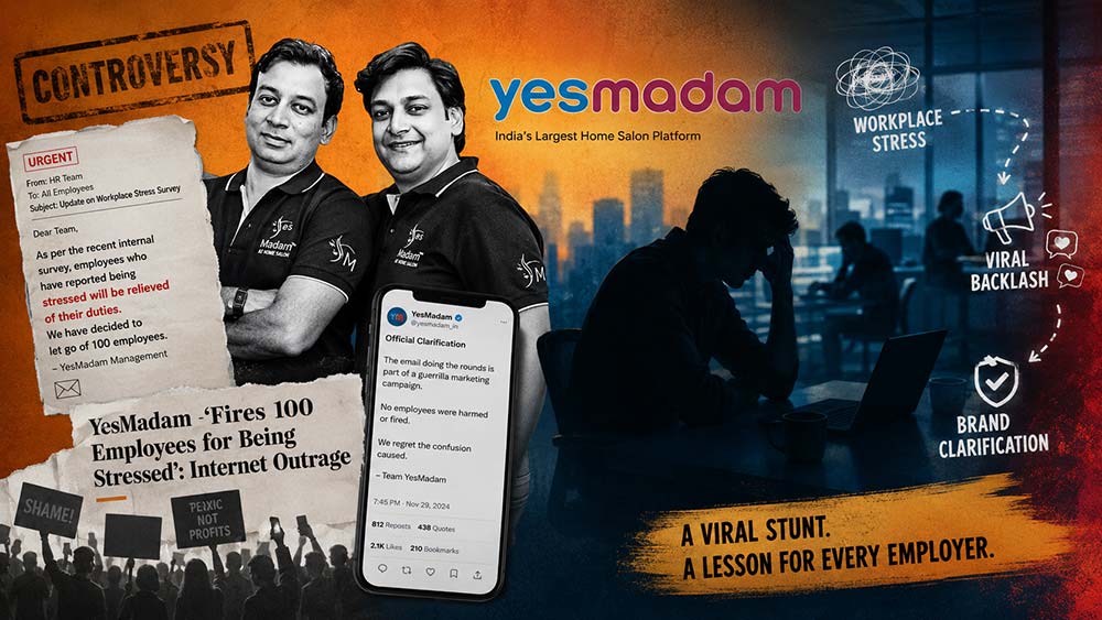 YesMadam workplace stress controversy highlighting burnout culture and employee wellbeing