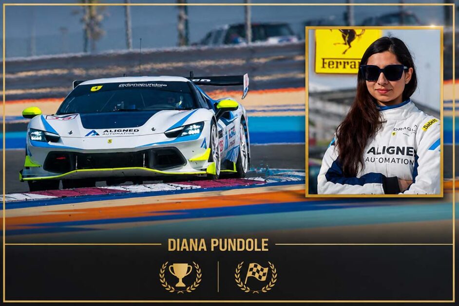 Diana Pundole competing in Ferrari Club Challenge India racing series
