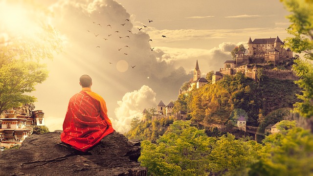 Buddhist meditation bell for mindfulness