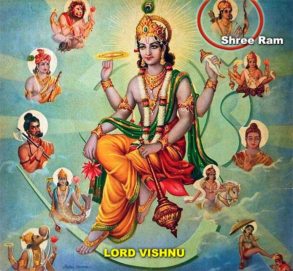 Divine image depicting Shri Ram, the Vishnu Avatar