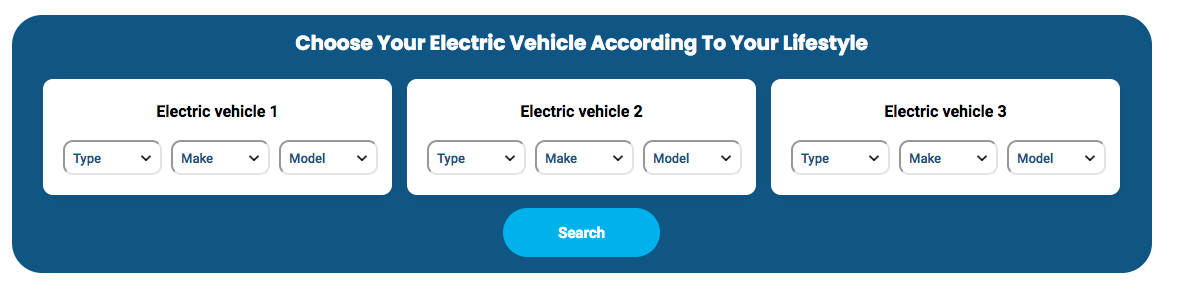 eAmrit portal's electric vehicle selector tool 