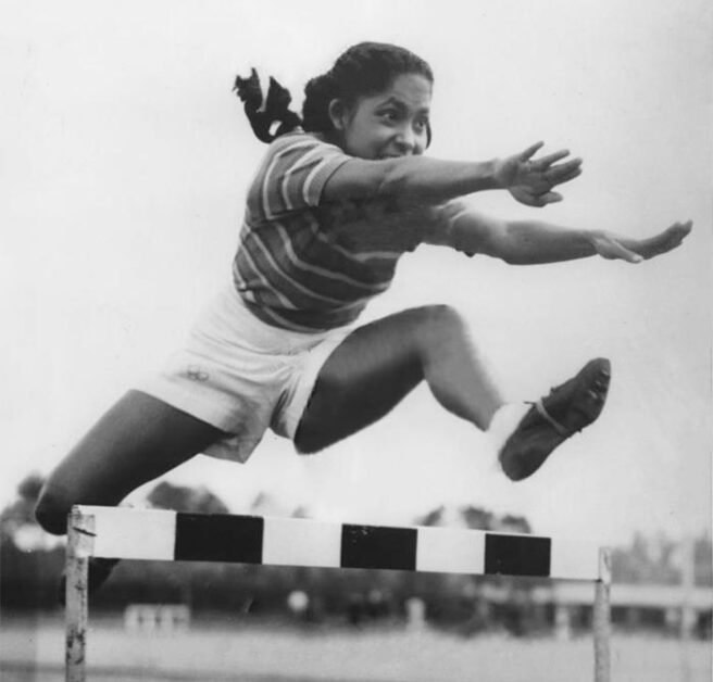 Nilima Ghosh representing India in the 1952 Helsinki Olympics