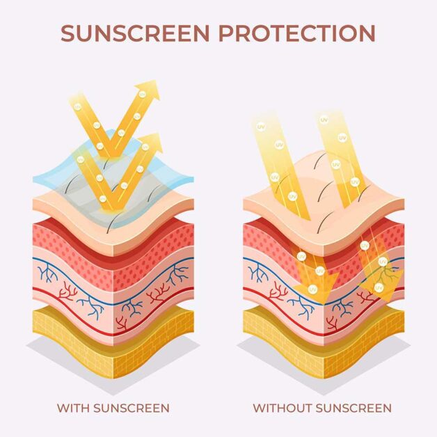 Person using sunscreen to protect skin.