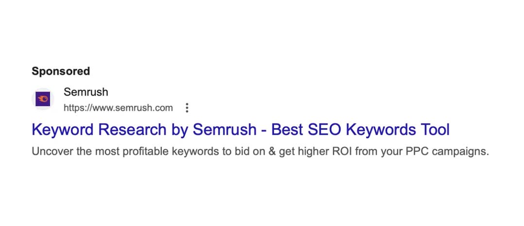 search ads: Pay per click advertising