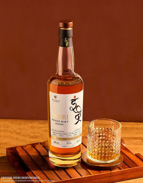 Bottle of Indri Indian Single Malt Whisky