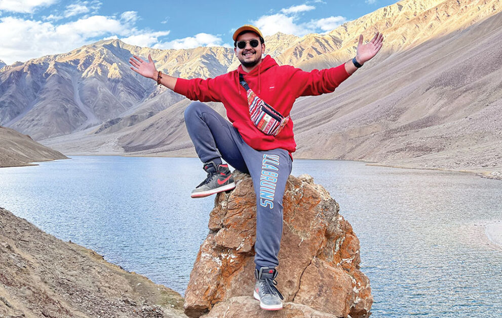 Social media influencer Anunay Sood explores stunning mountainous terrain.