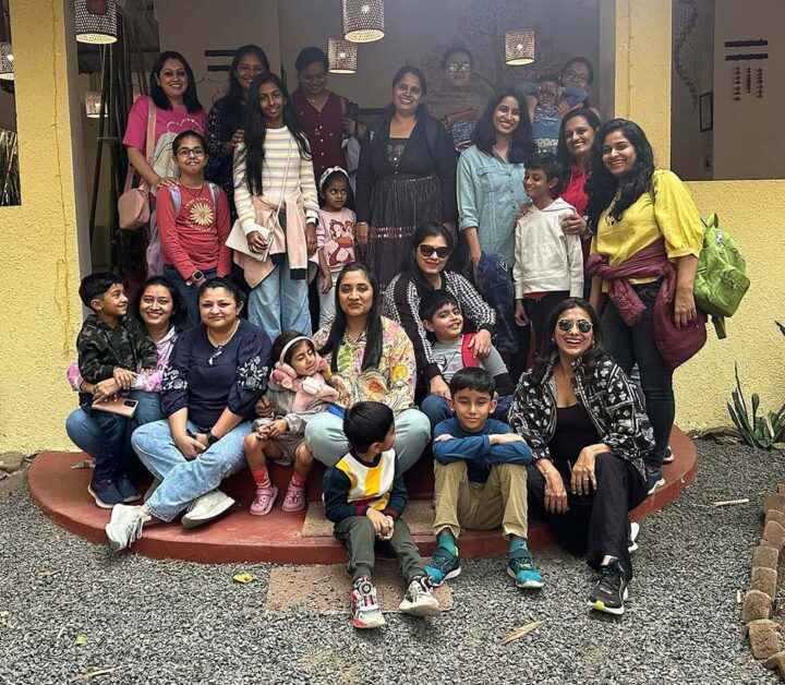 Group of moms and kids enjoying Pench wildlife adventure