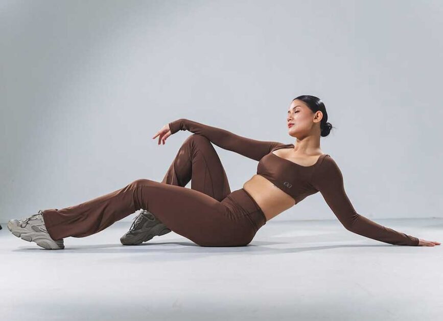 Brown athleisure set exemplifying Slice of Life Style.