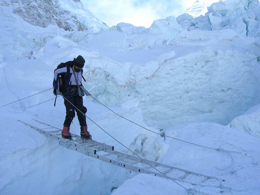 Crevasse Crosing on the way to Camp I of Mt. Everest