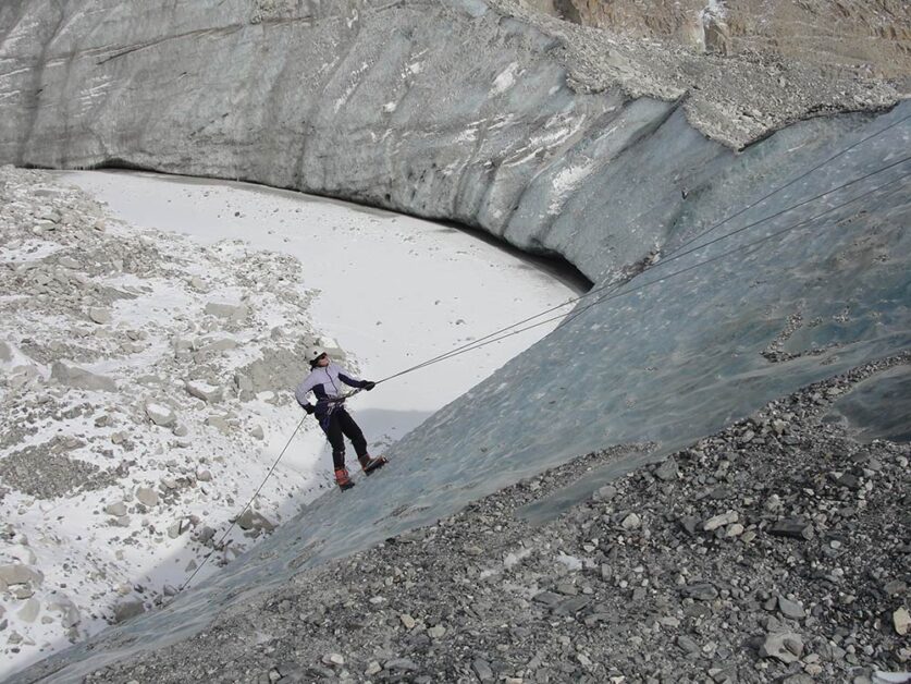 Ice craft training on icy slopes at Siachen Glacier