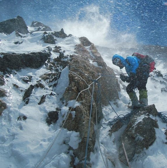 High-altitude climb at Camp II during Mt. Nun expedition