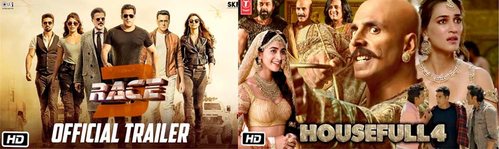 Posters of Race 3 and Housefull 4, unsuccessful Bollywood franchises