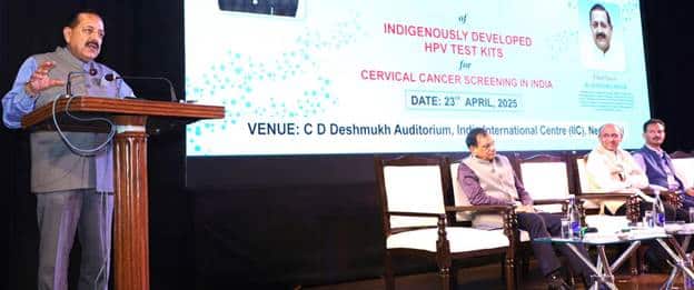 Dr. Jitendra Singh at HPV test kit launch event in India