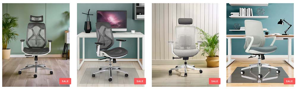 Modern ergonomic chairs showcasing comfort, posture support, and workplace productivity.