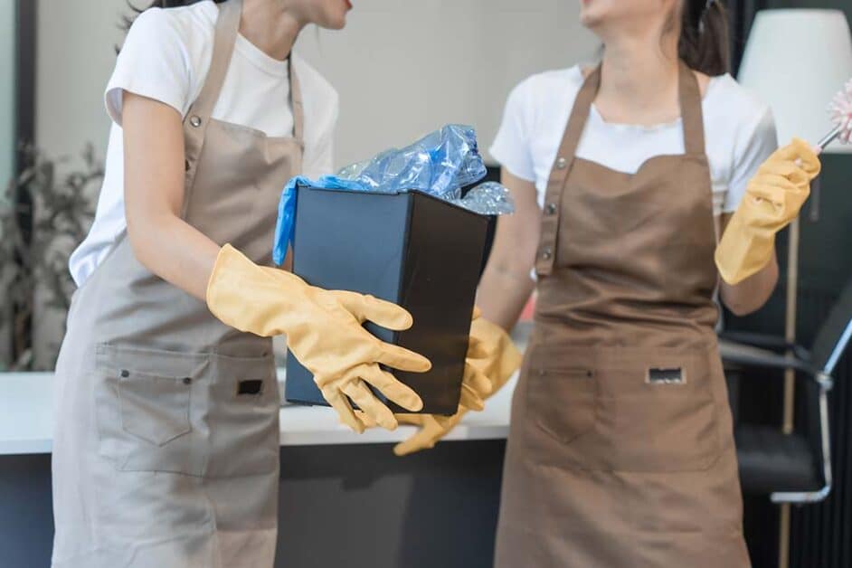 Friendly cleanup crew handling emotional junk removal with warmth and respect.