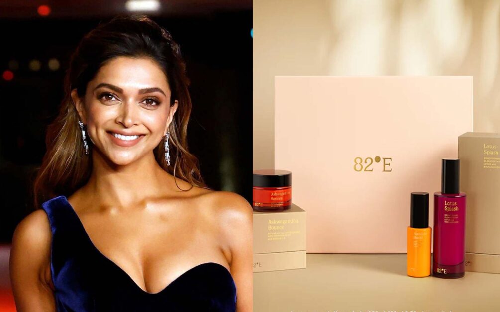 Deepika Padukone promoting 82°E skincare products and wellness brand