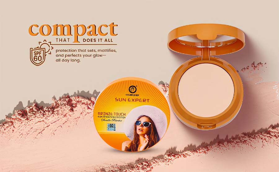 compact powder providing matte finish and reducing excess facial shine