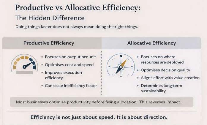 Comparison of productive and allocative efficiency in business decision making