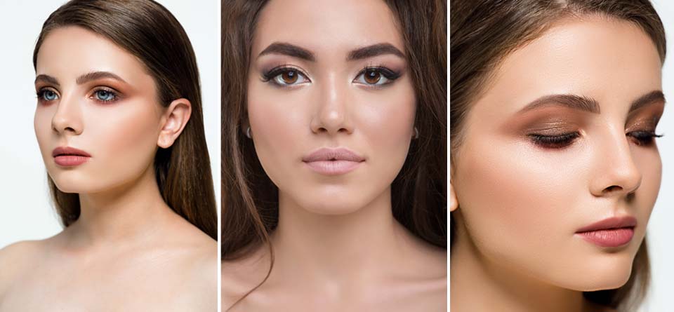 Skin-first nude makeup with varied undertone finishes