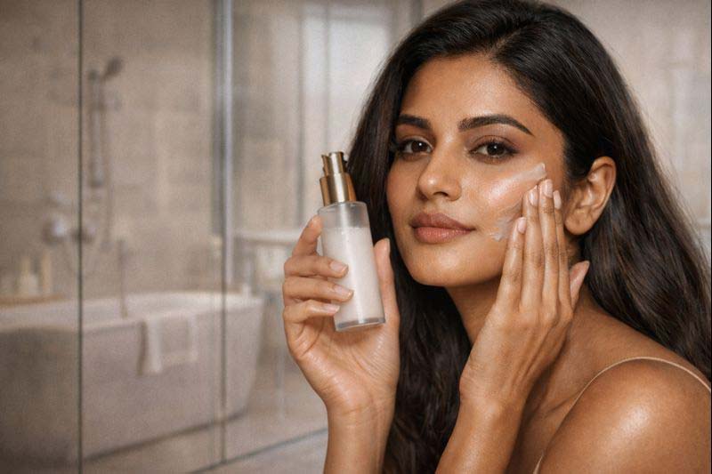 Skin-first nude makeup reflecting timeless beauty approach