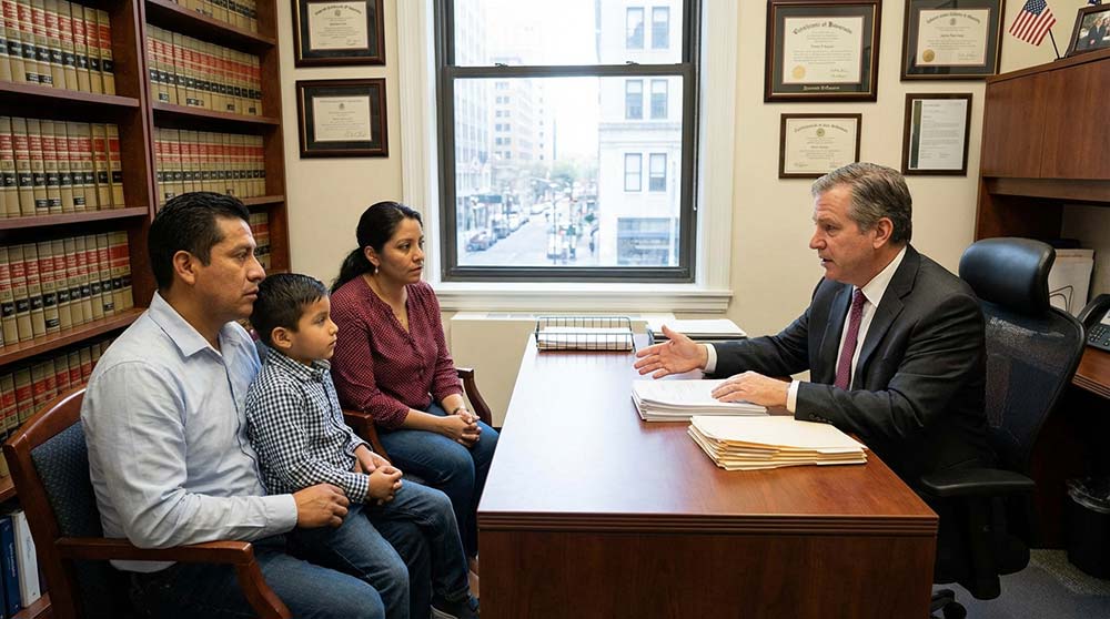Family consulting immigration lawyer for detention legal help