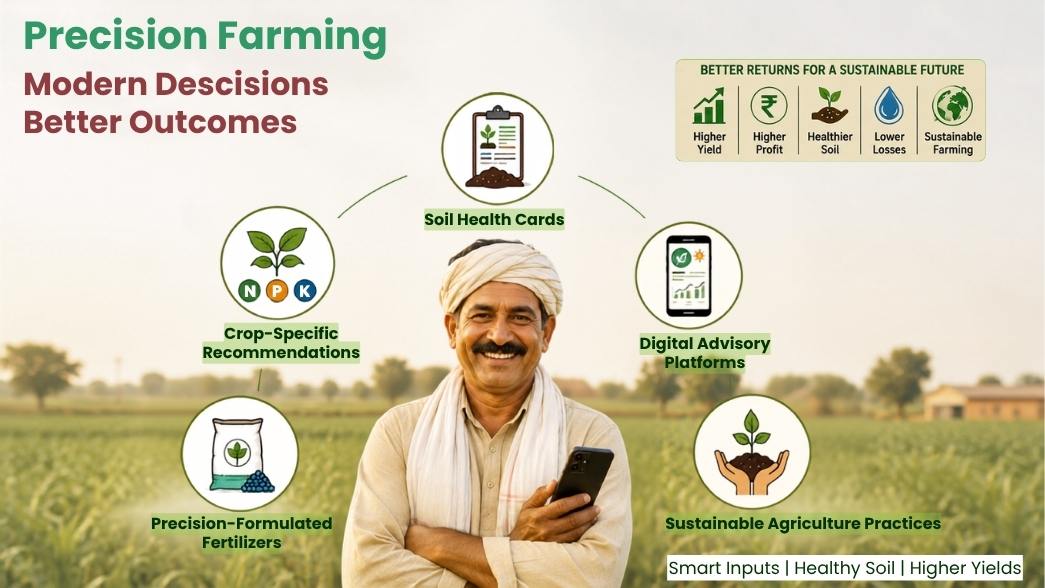 Indian farmer using precision farming tools for sustainable crop management