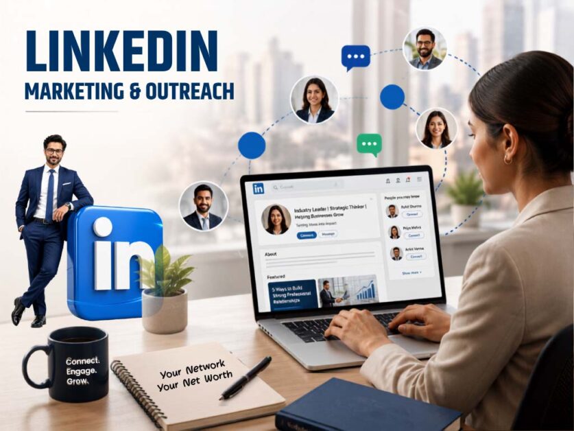 LinkedIn marketing outreach connecting professionals through strategic business networking online.