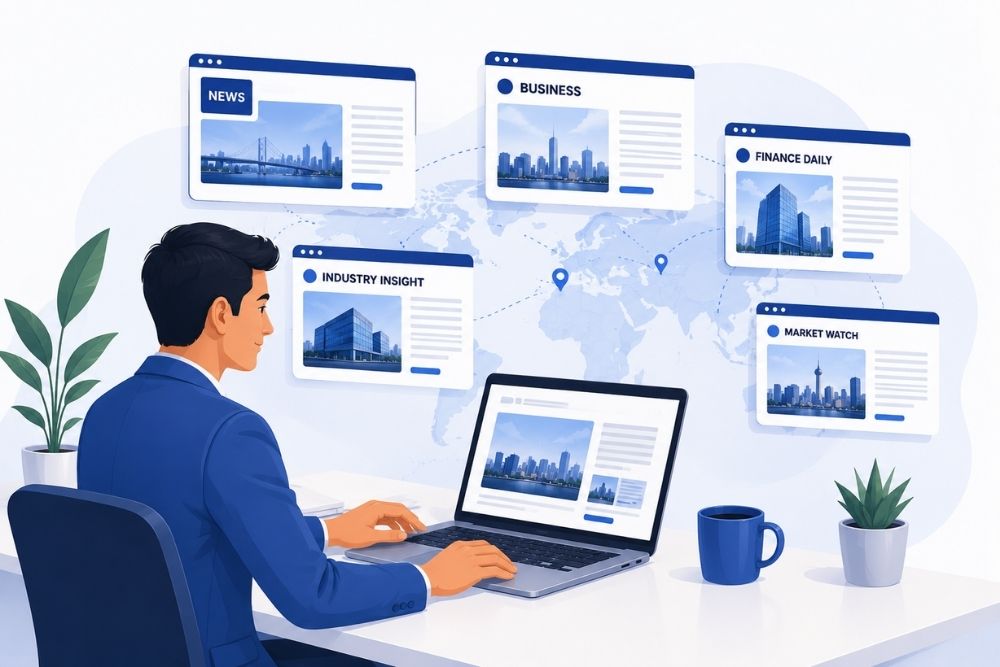 Digital PR building brand visibility through coverage across multiple business and industry publications.