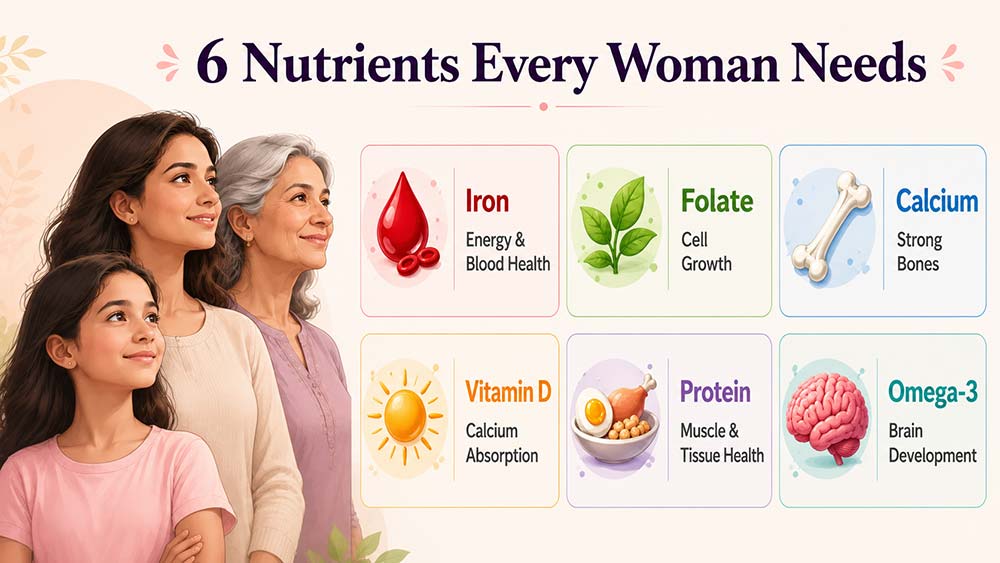 Six essential nutrients supporting women’s health and nutrition needs