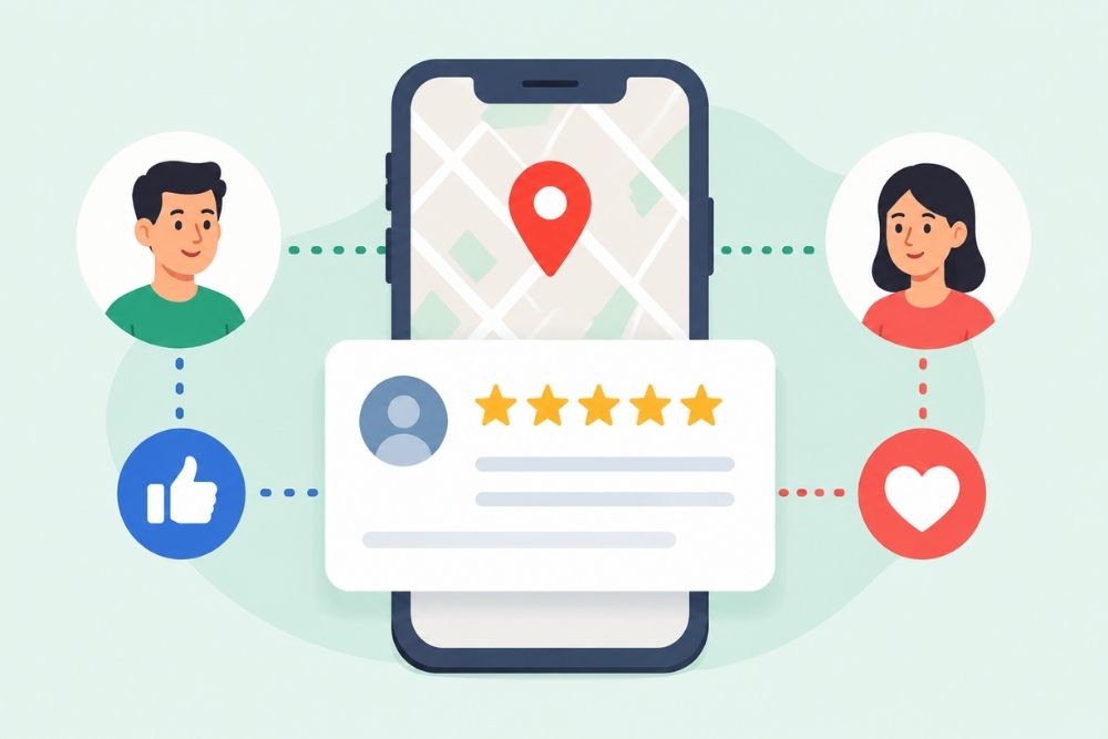 Google Business Profile review management showing customer ratings, reviews and online reputation