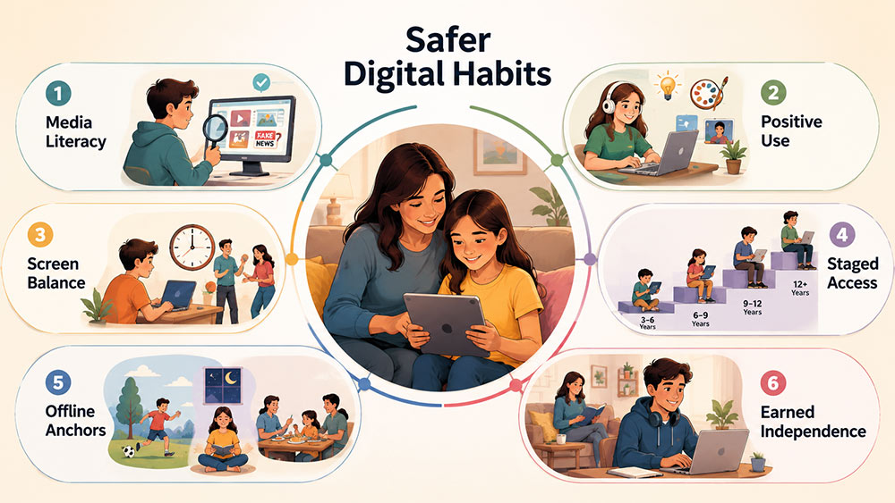 Six digital parenting habits supporting safer and independent online behaviour