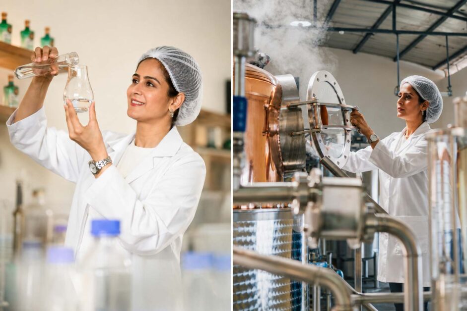Woman distiller creating Vanaha Gin through botanical craftsmanship