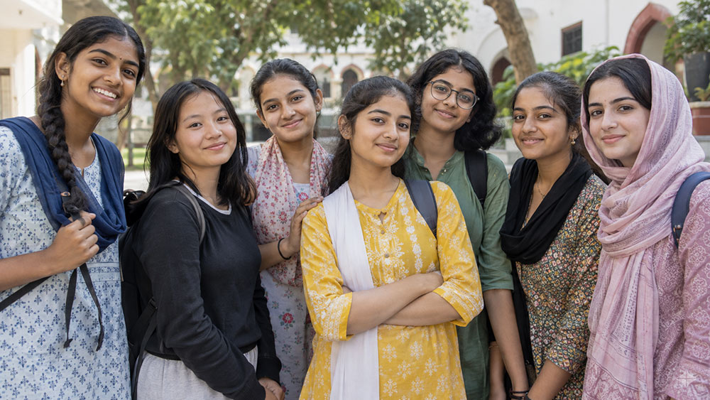 Confident teenage girls representing adolescent health awareness and support