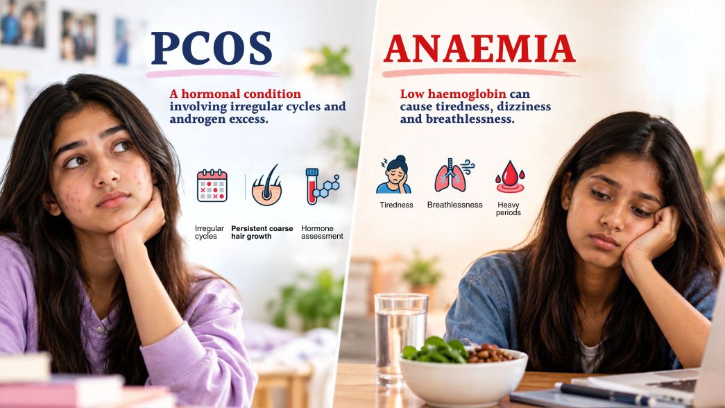 Teenage PCOS and anaemia symptoms in adolescent girls health